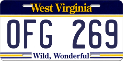 WV license plate OFG269