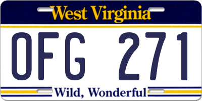 WV license plate OFG271