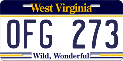 WV license plate OFG273