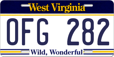 WV license plate OFG282