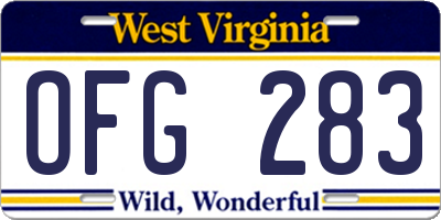 WV license plate OFG283
