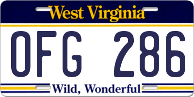 WV license plate OFG286