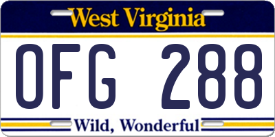 WV license plate OFG288