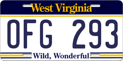 WV license plate OFG293