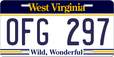 WV license plate OFG297