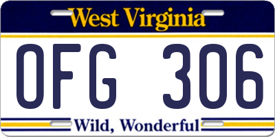 WV license plate OFG306