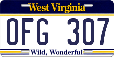 WV license plate OFG307