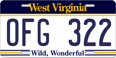 WV license plate OFG322