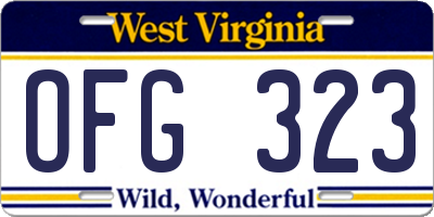 WV license plate OFG323