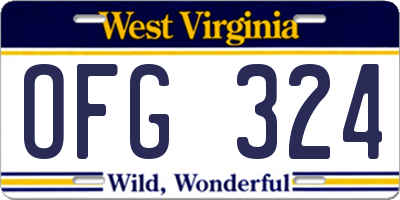 WV license plate OFG324