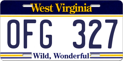 WV license plate OFG327
