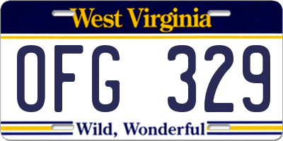 WV license plate OFG329
