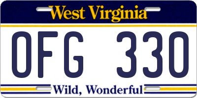 WV license plate OFG330
