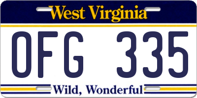 WV license plate OFG335