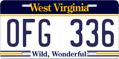 WV license plate OFG336