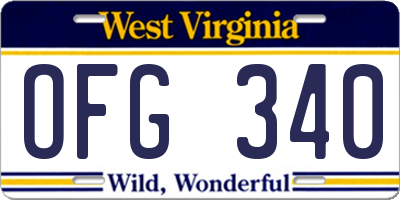 WV license plate OFG340