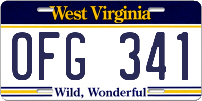 WV license plate OFG341
