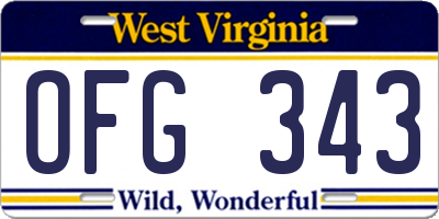 WV license plate OFG343