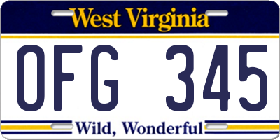 WV license plate OFG345