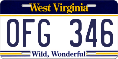 WV license plate OFG346