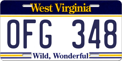 WV license plate OFG348