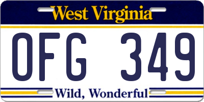 WV license plate OFG349