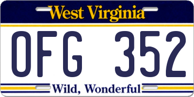 WV license plate OFG352