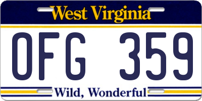 WV license plate OFG359