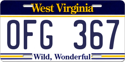 WV license plate OFG367
