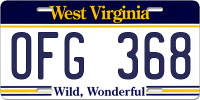 WV license plate OFG368