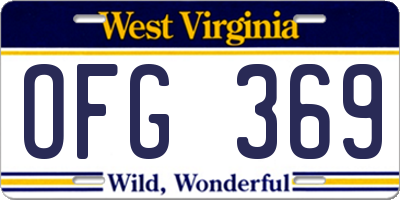 WV license plate OFG369
