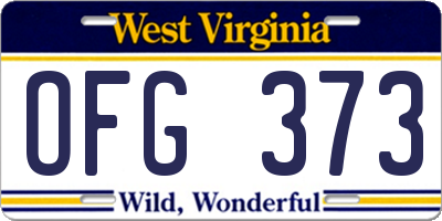 WV license plate OFG373