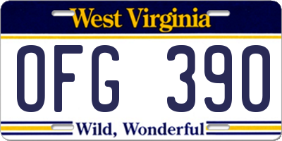 WV license plate OFG390