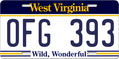WV license plate OFG393