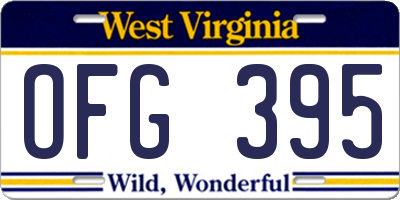WV license plate OFG395
