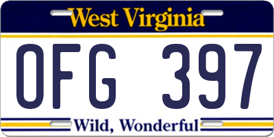 WV license plate OFG397