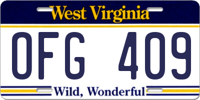 WV license plate OFG409