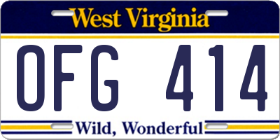 WV license plate OFG414