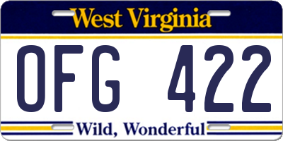 WV license plate OFG422
