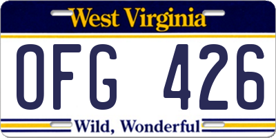 WV license plate OFG426