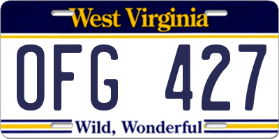 WV license plate OFG427