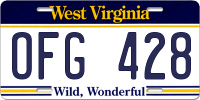 WV license plate OFG428