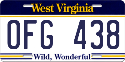 WV license plate OFG438
