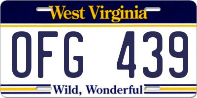 WV license plate OFG439