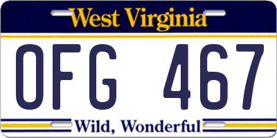 WV license plate OFG467