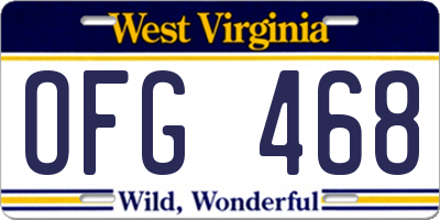WV license plate OFG468