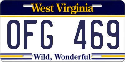 WV license plate OFG469