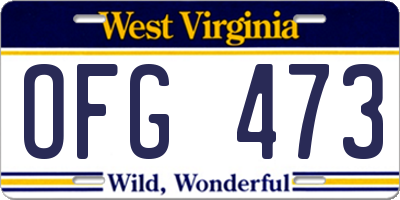 WV license plate OFG473