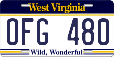 WV license plate OFG480