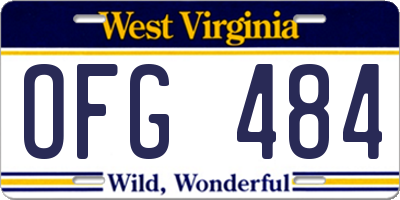 WV license plate OFG484